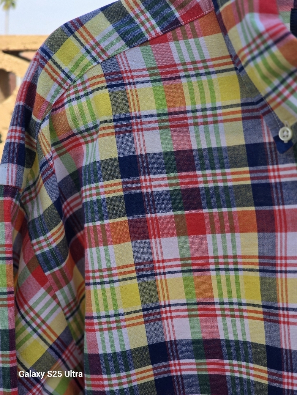 Vintage 90s Polo Ralph Lauren Blake Madras Plaid Cotton Shirt Large EUC - Picture 14 of 17